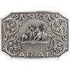 ARIAT Rectangle Buckle with Team Roper Motif, Western Scroll Design, Smooth Edge, 3-1/4″ x 2-1/4″