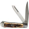 ARIAT Trapper Lockback Pocket Knife, Dual Blade, 3.38-in, Brown Woodgrain Handle(Tan)