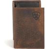 ARIAT Trifold Wallet Emboss Corner Logo Brown One Size
