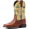 ARIAT Unisex-Child Round Up Wide Square Toe Western Boot(Spiced Cider)