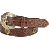 ARIAT Women’s Floral Tooled Sunflower Concho Belt(Brown)
