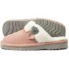 ARIAT Women’s Jackie Square Toe Warm Soft Genuine Suede Leather Indoor Outdoor Slippers with Plush Collar(Pink)