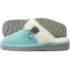 ARIAT Women’s Jackie Square Toe Warm Soft Genuine Suede Leather Indoor Outdoor Slippers with Plush Collar(Turquoise)