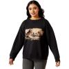 ARIAT Women’s Outlaw Oversized Sweatshirt(Black)