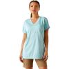 ARIAT Women’s Rebar Cotton Strong V-Neck Top(Arctic Blue)