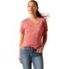 ARIAT Women’s Rebar Cotton Strong V-Neck Top(Mineral Red)