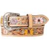 ARIAT Youth Brown Floral Belt with Painted Turquoise Inlay(Multi)