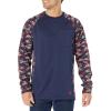 ARIAT mens Fr Ac Stretch Camo Baseball T-shirt(Navy/White/Red Camo)