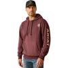 ARIAT mens Logo Hoodie(Malbec Heather/Soft White)