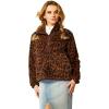 ARIAT womens Berber Snap Front Sweatshirt(Lila Leopard)