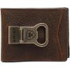 Ariat Ariat Shield Bottle Opener Money Clip Bifold Wallet Brown Rowdy One Size