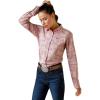 Ariat Female Kirby Stretch Shirt Coral Blush Paisley 3X