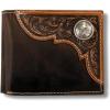Ariat Men’s Distressed Corner Over Circle Trifold Wallet(Tan)