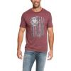 Ariat Men’s Graphic T-Shirt(Burgundy Heather/Vertical Flag Ss T-shrt)