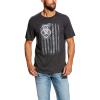 Ariat Men’s Graphic T-Shirt(Charcoal Heather/Vertical Flag)