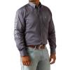 Ariat Men’s Team Logo Twill Classic Fit Shirt(Grey/White)