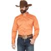 Ariat Men’s Team Logo Twill Classic Fit Shirt(Orange/Navy)
