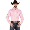 Ariat Men’s Team Logo Twill Classic Fit Shirt(Pink/Directoire Blue)