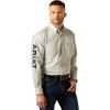 Ariat Men’s Team Logo Twill Classic Fit Shirt(Silver/Navy)