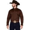 Ariat Men’s Team Logo Twill Fitted Shirt(Brown/Blue)