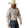 Ariat Men’s Team Logo Twill Fitted Shirt(Light Gray)
