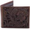 Ariat Men’s Tonal Brown Floral Inlay Trifold Wallet(Brown)