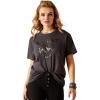 Ariat Womens Ariat Denim Label T-Shirt(Black Heather/Shield)