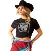 Ariat Womens Ariat Denim Label T-Shirt(Black/Ariat Butterfly Bandana)
