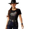 Ariat Womens Ariat Denim Label T-Shirt(Black/Ariat Rainbow Script)