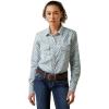 Ariat Womens Fr Tillie Snap Work Shirt(Bachelor Button Print)