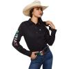 Ariat Womens Kirby Pro Tawny Port Shirt(Black W/ Mexico Flag Emb)