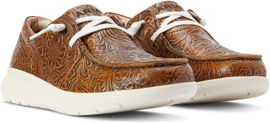 imageARIAT Unisex Youth Hilo ShoeBrown Floral Emboss