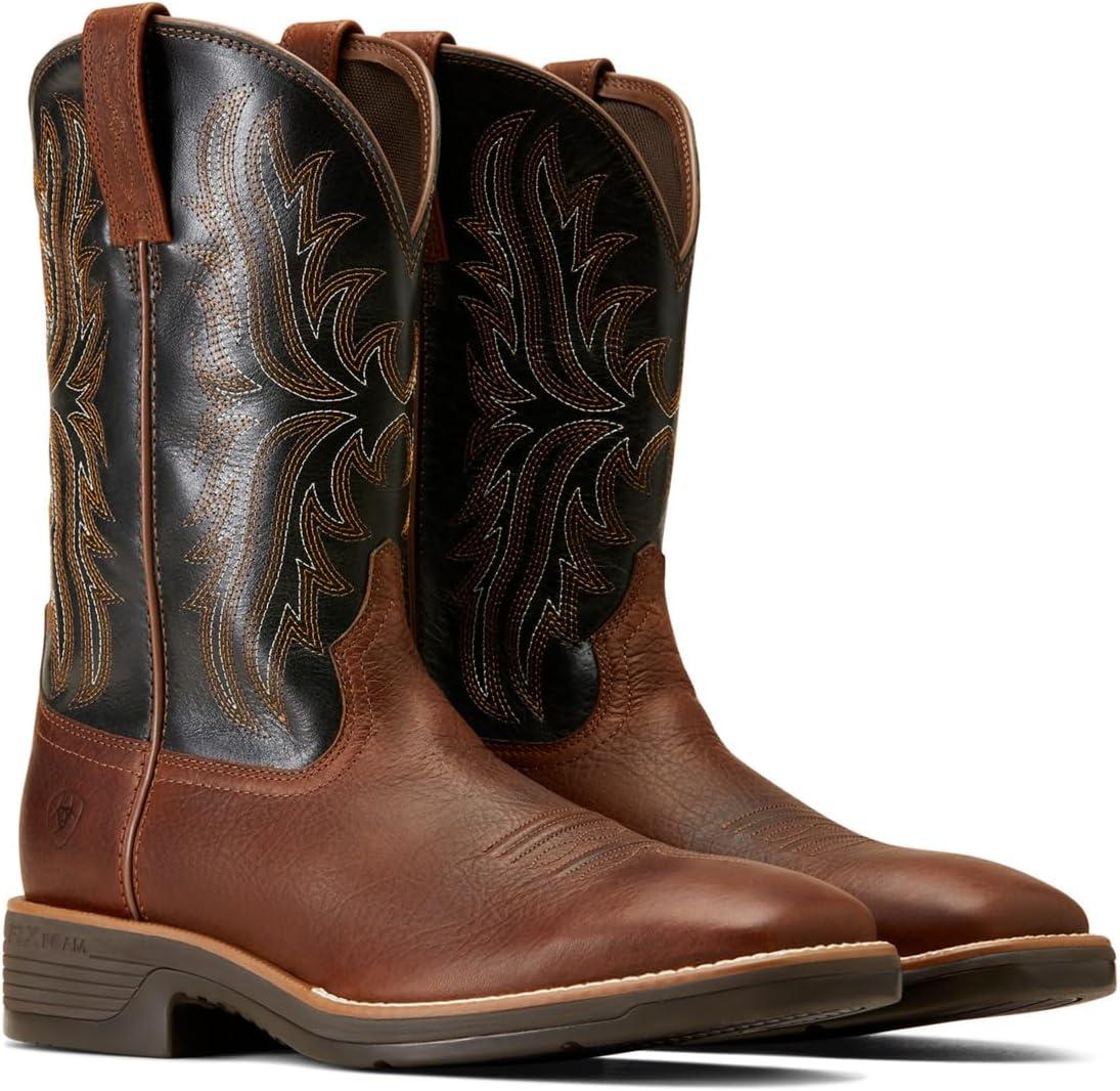 imageARIAT mens Ridgeback Western BootDeepest ClayBlack Barrel