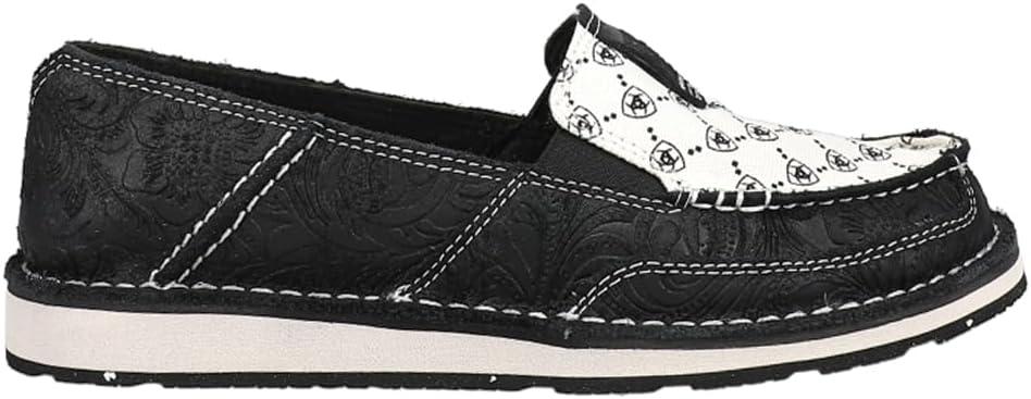 imageAriat Womens Cruiser Casual ShoeBlack Suede EmbossBlack and White Ariat Logo