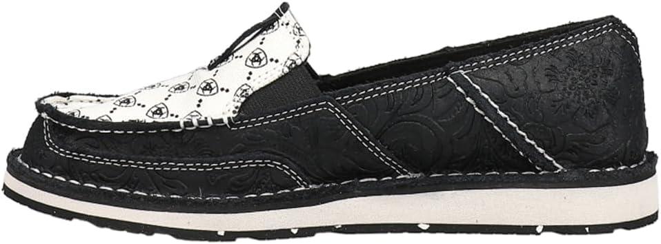 imageAriat Womens Cruiser Casual ShoeBlack Suede EmbossBlack and White Ariat Logo