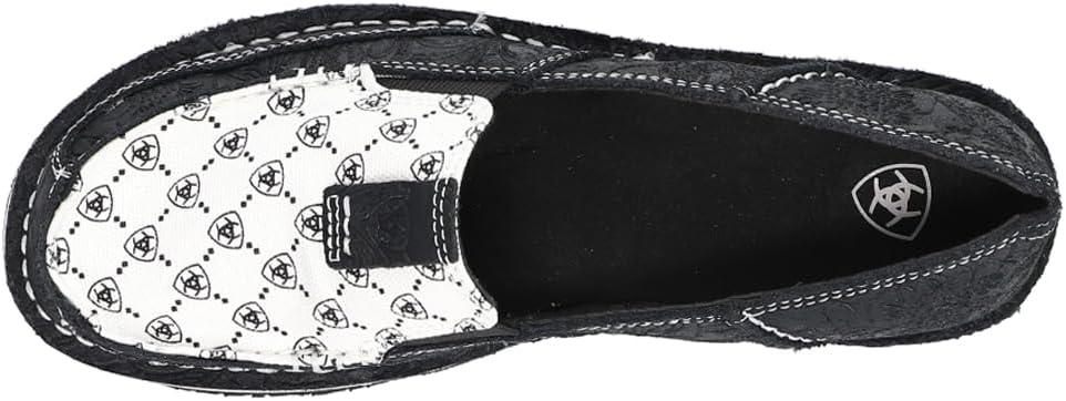 imageAriat Womens Cruiser Casual ShoeBlack Suede EmbossBlack and White Ariat Logo
