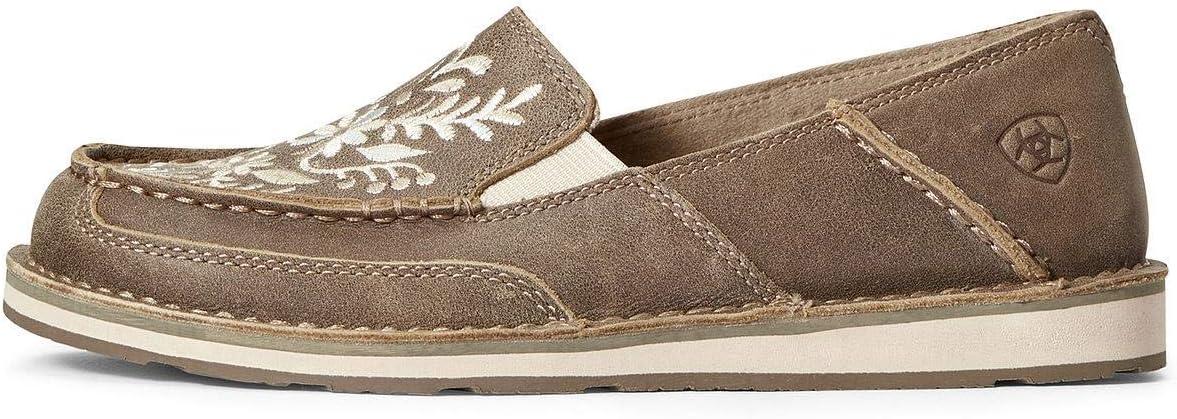 imageAriat Womens Cruiser Casual ShoeBrown Bomber Embroidered