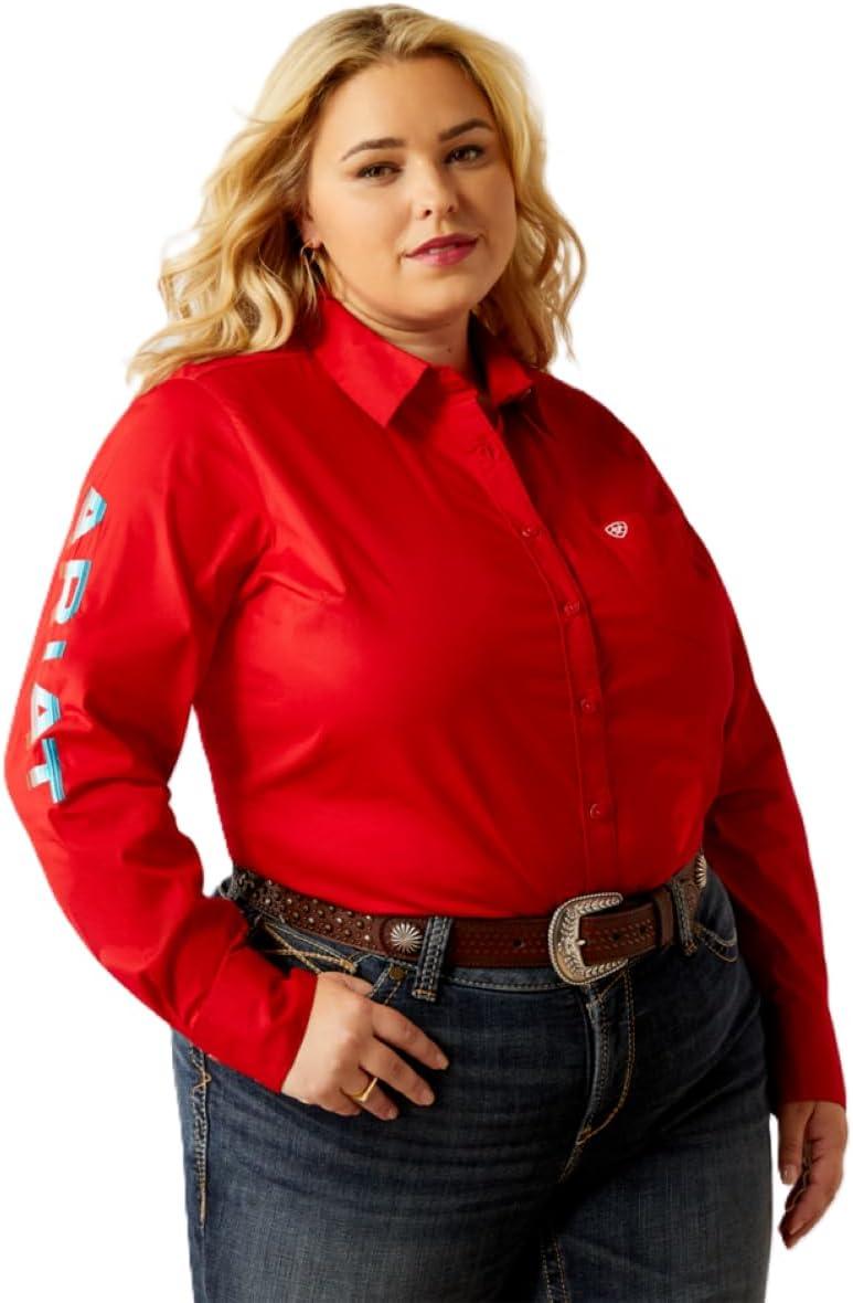 imageAriat Womens Kirby Fitted ButtonDown ShirtEquestrian Red
