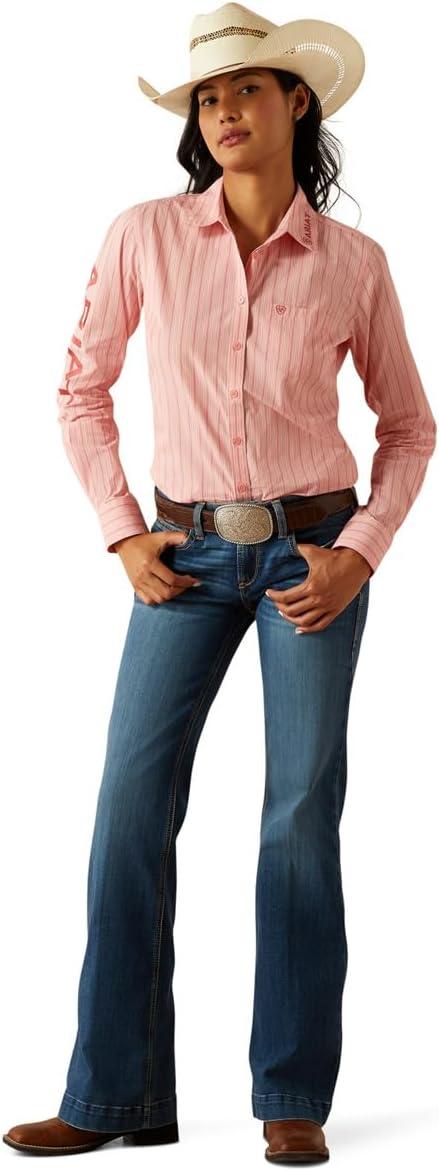 imageAriat Womens Kirby Fitted ButtonDown ShirtMauve Stripe