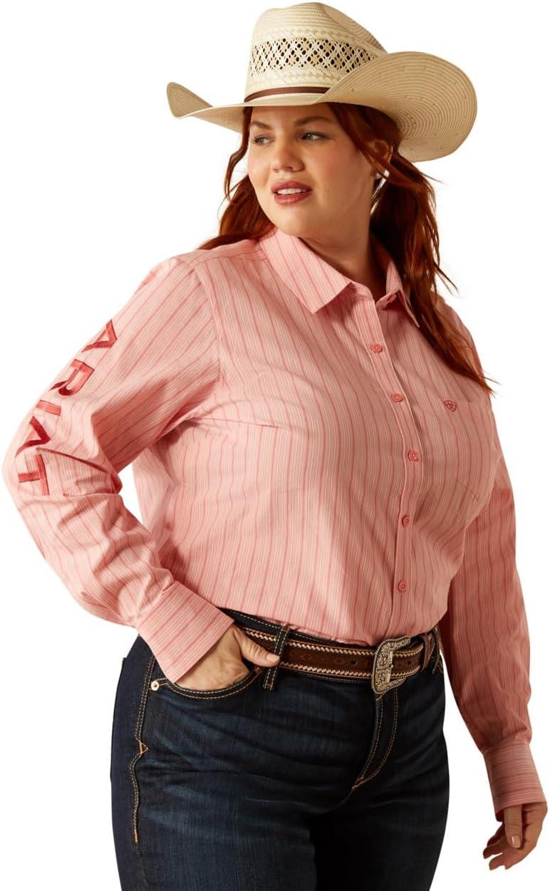 imageAriat Womens Kirby Fitted ButtonDown ShirtMauve Stripe
