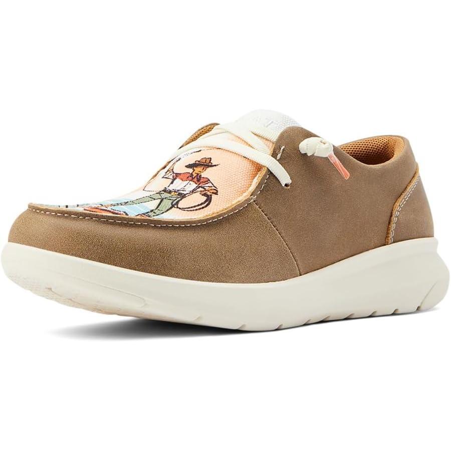 imageARIAT Unisex Youth Hilo ShoeBrown BomberSurfing Paniolo Print