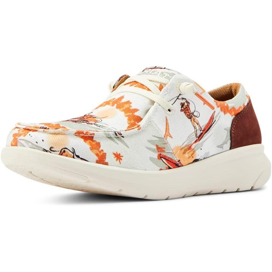 imageARIAT Unisex Youth Hilo ShoeSurfing Longhorn Print