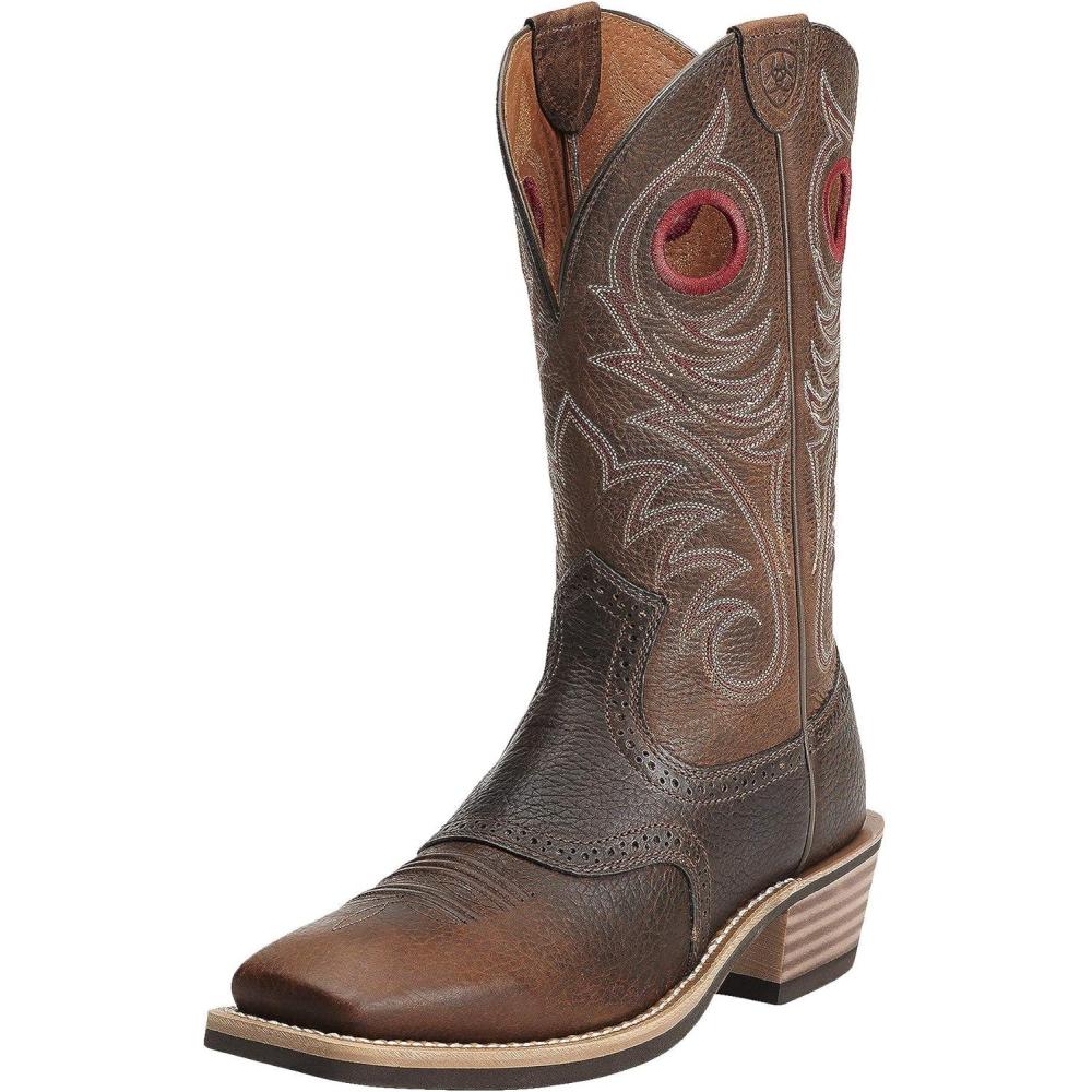 imageARIAT Workhog Wide Square Toe H2O Mens BootBrown Oiled Rowdy