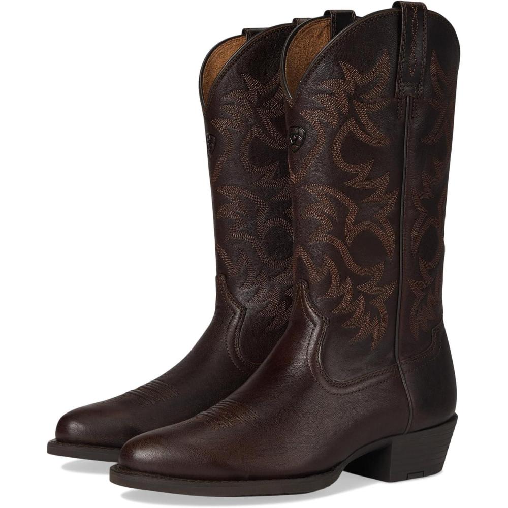 imageAriat Heritage Round Toe Western Boots  Mens Round Toe Cowboy BootBurnished Chocolate