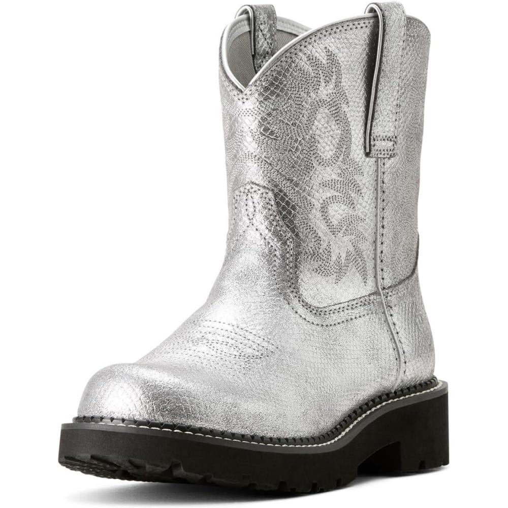 imageAriat Womens Fatbaby Western BootGunmetal Lizard Emboss