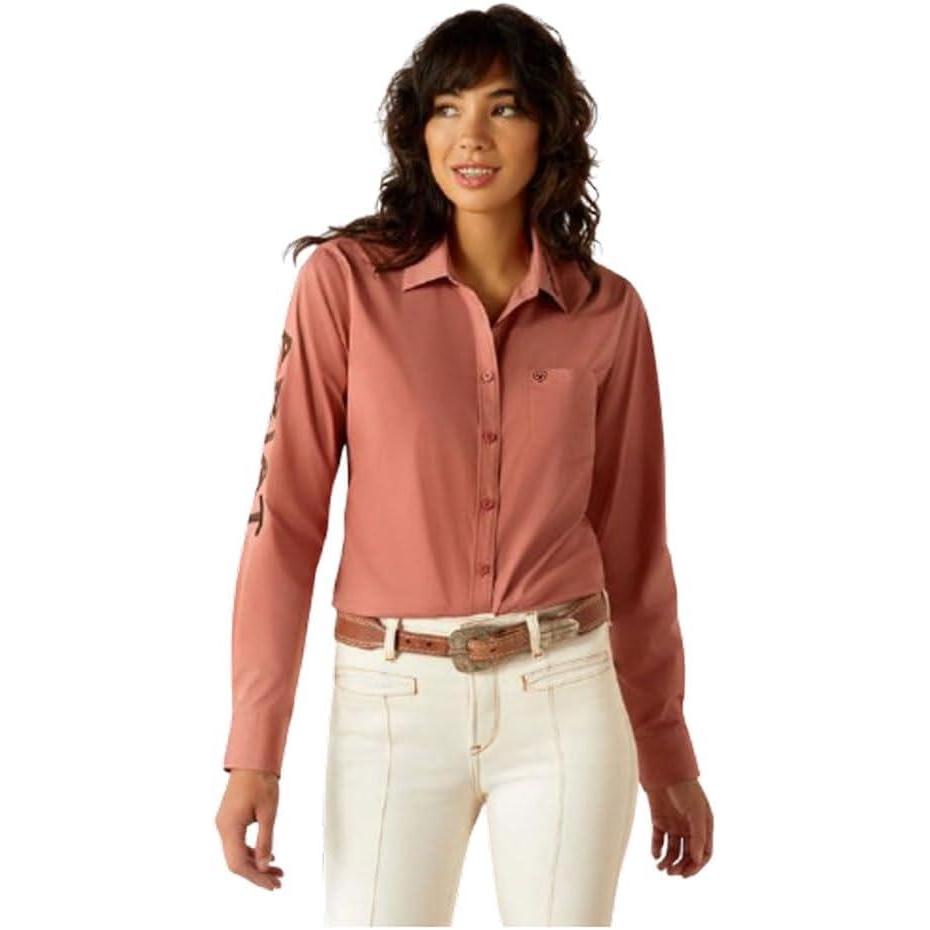 imageAriat Womens Kirby Fitted ButtonDown ShirtLight Mahogany