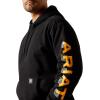 ARIAT mens Rebar Lightweight Logo Hoodie(Black/Rebar Orange)