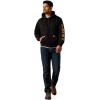 ARIAT mens Rebar Lightweight Logo Hoodie(Black/Rebar Orange)