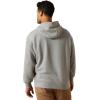 ARIAT mens Rebar Lightweight Logo Hoodie(Heather Grey/Rebar Orange)