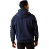 ARIAT mens Rebar Lightweight Logo Hoodie(Navy Heather/Alloy)